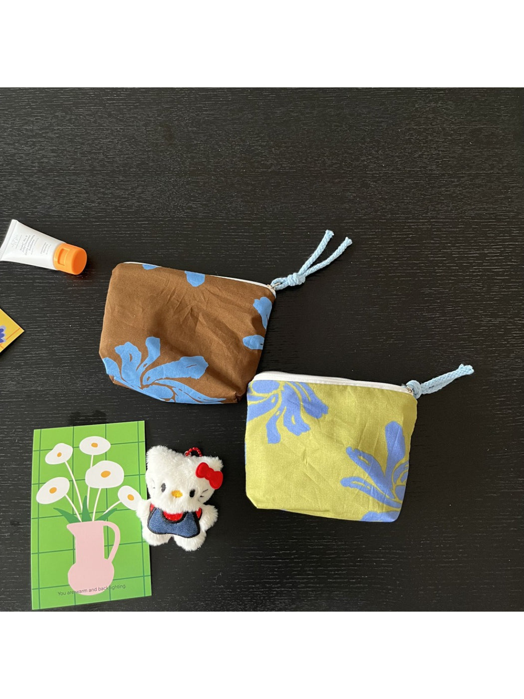 Close-up of Cosbai mini pouch bag and fabric texture