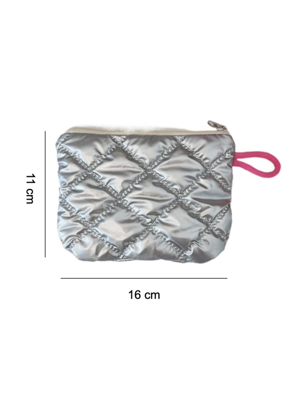 Cosbai - Silver & Pink Coin Purse with Heart Pattern