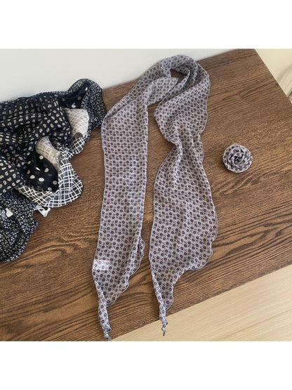Scarvii Sheer Polka Dot Skinny Scarf