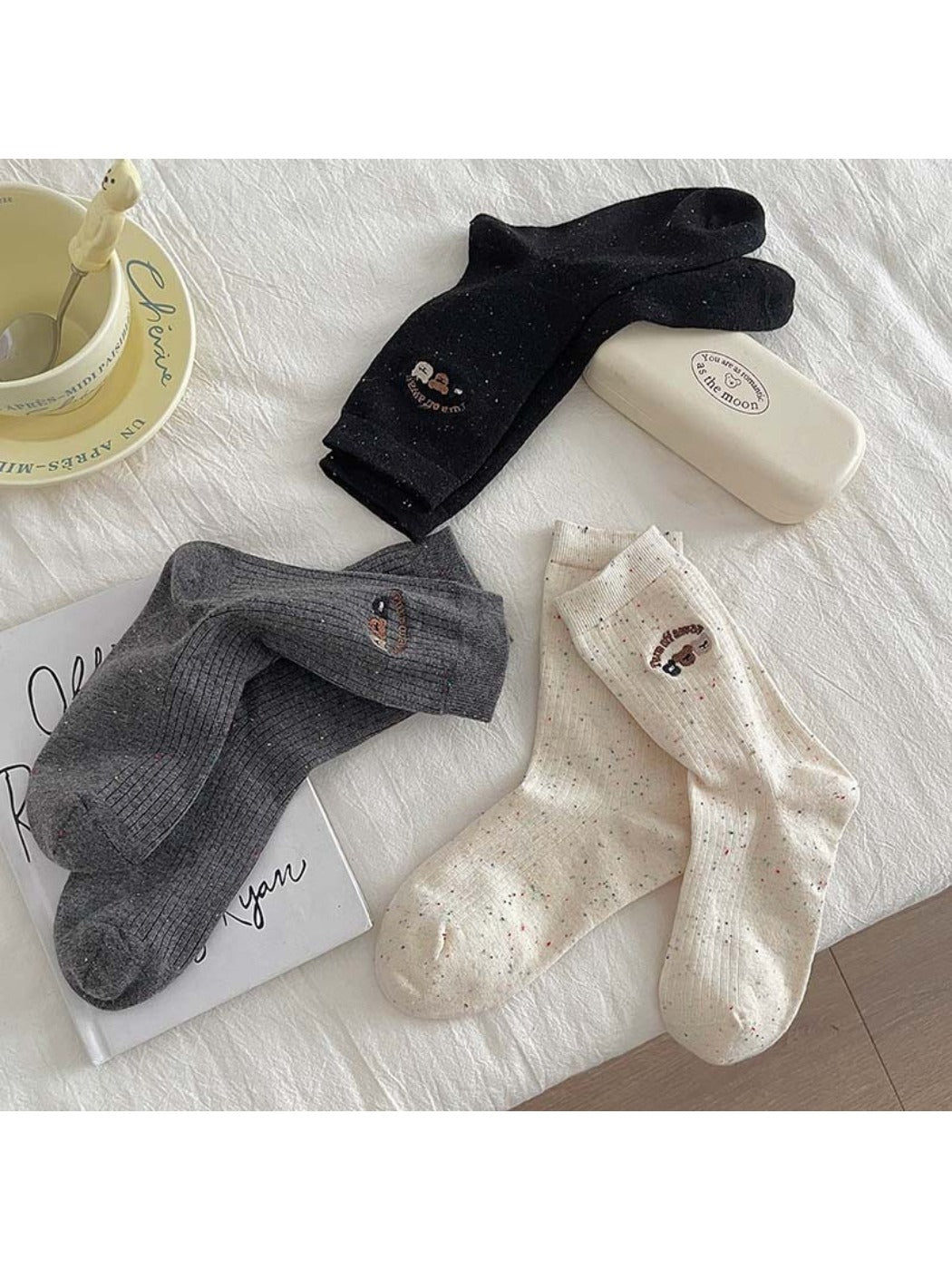 Rufia - Speckled Ribbed Crew Socks product image 1