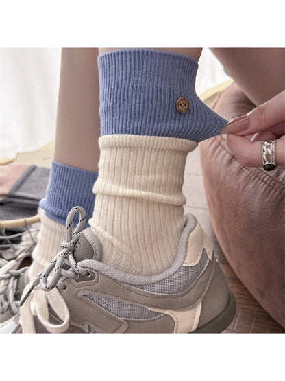 Rufia - Contrast Cuff Button Detail Crew Socks product image 4