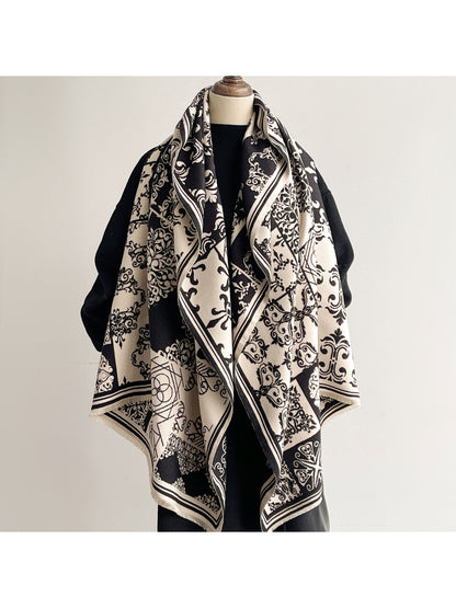 Scarvii - Vintage Classic Palace Print Shawl & Scarf