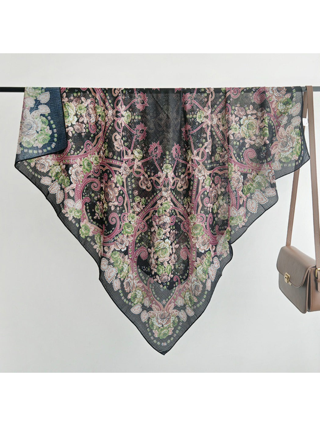 Scarvii Symmetric Floral Medallion Square Scarf