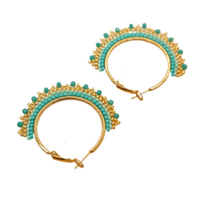 Earwish - Boho Beaded Hoop Tassel Earrings - Elegant & Playful