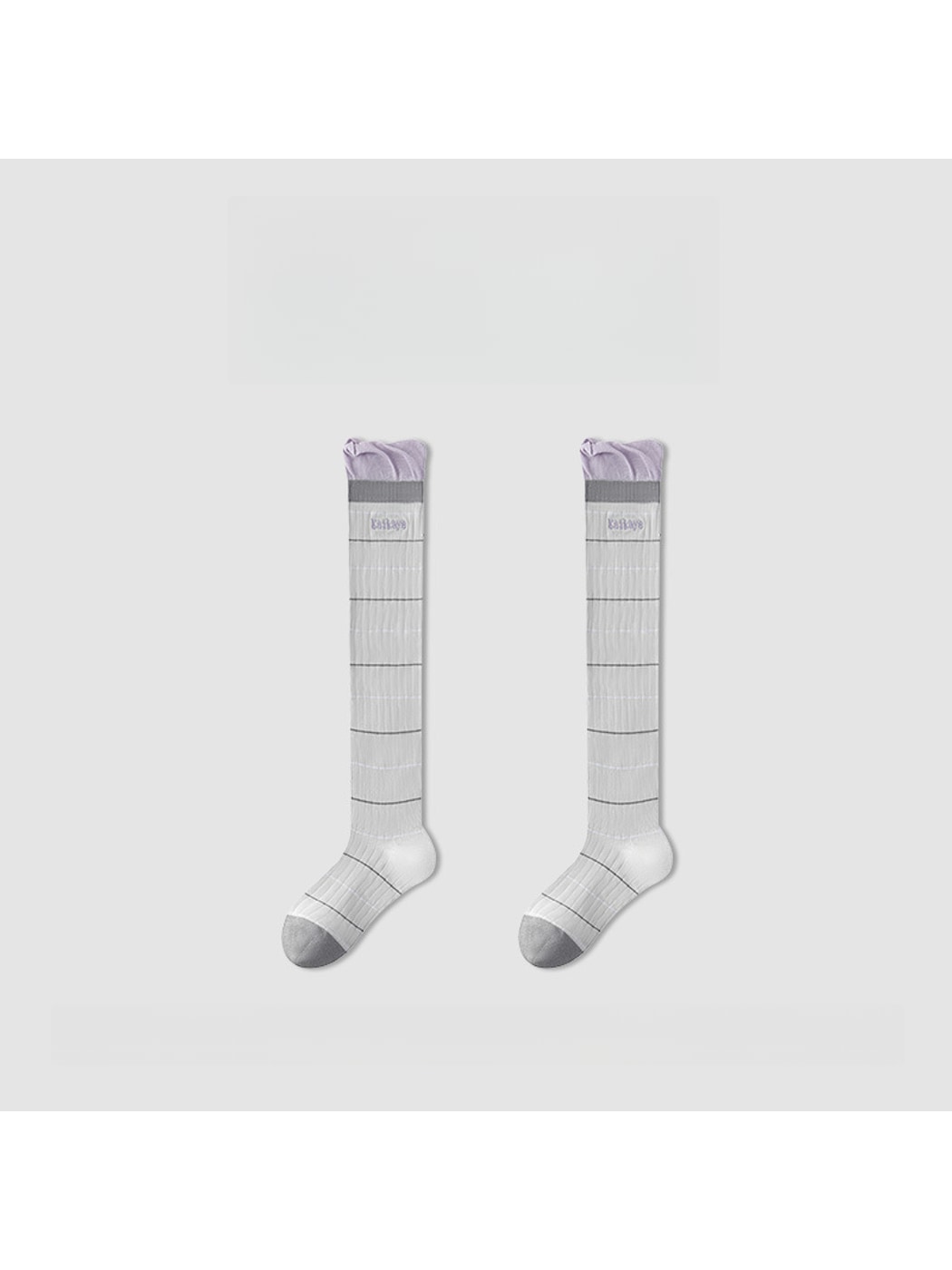 Rufia - Striped Ribbed Casual Knee-high Socks