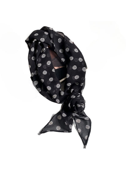 Scarvii - Vintage Classic Spot Print Long Scarf Headband