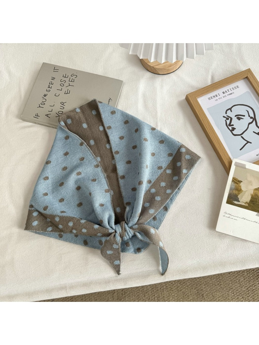 Scarvii - Polka Dot Color Block Triangle Bandana