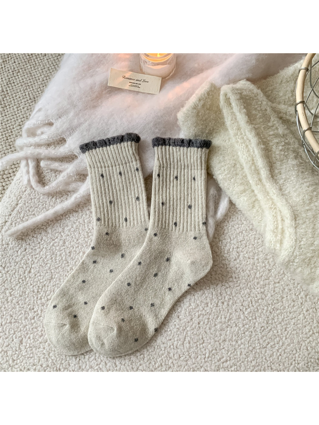 Rufia – Cozy Rolled Cuff Knit Socks