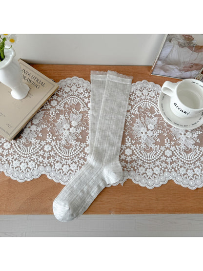 Rufia sheer ruffle cuff mid-calf socks product image 6