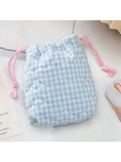 Cosbai - Quilted Drawstring Storage Pouch Bag