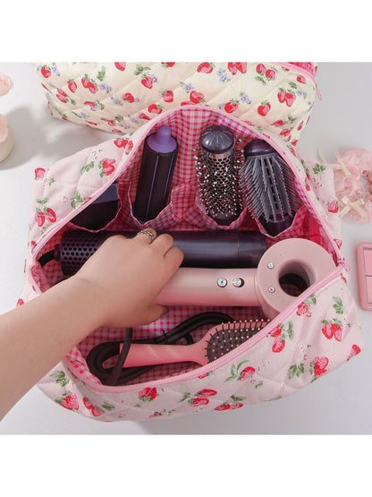 Cosbai - Quilted Strawberry Travel Pouch