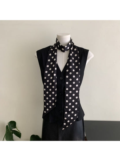 Scarvii - Retro Polka Dot Skinny Scarf