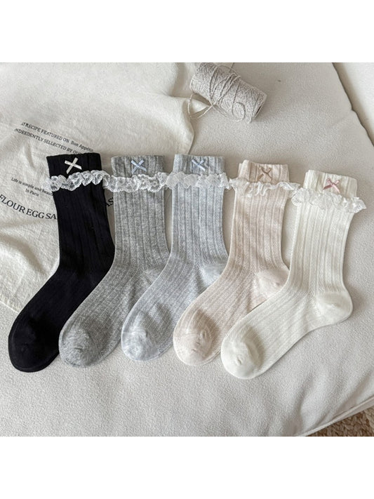 Rufia - Vintage Lace Bow Detail Crew Socks product image 1