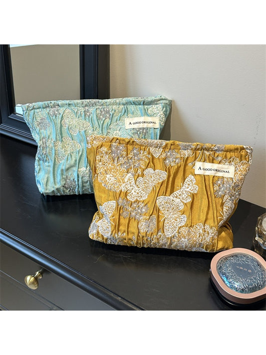 Cosbai Butterfly Floral Cosmetic Bag with colorful butterfly and flower design