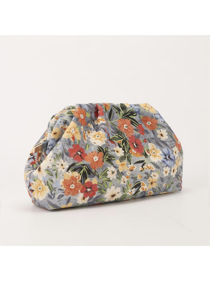 Cosbai - Retro Floral Print Small Clutch Bag