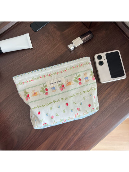 Cosbai - Printed Soft Rectangular Zip Pouch Bag