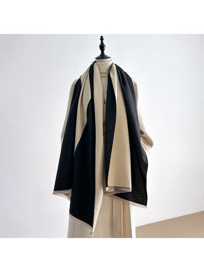 Scarvii – Color Block Fringe Scarf & Shawl
