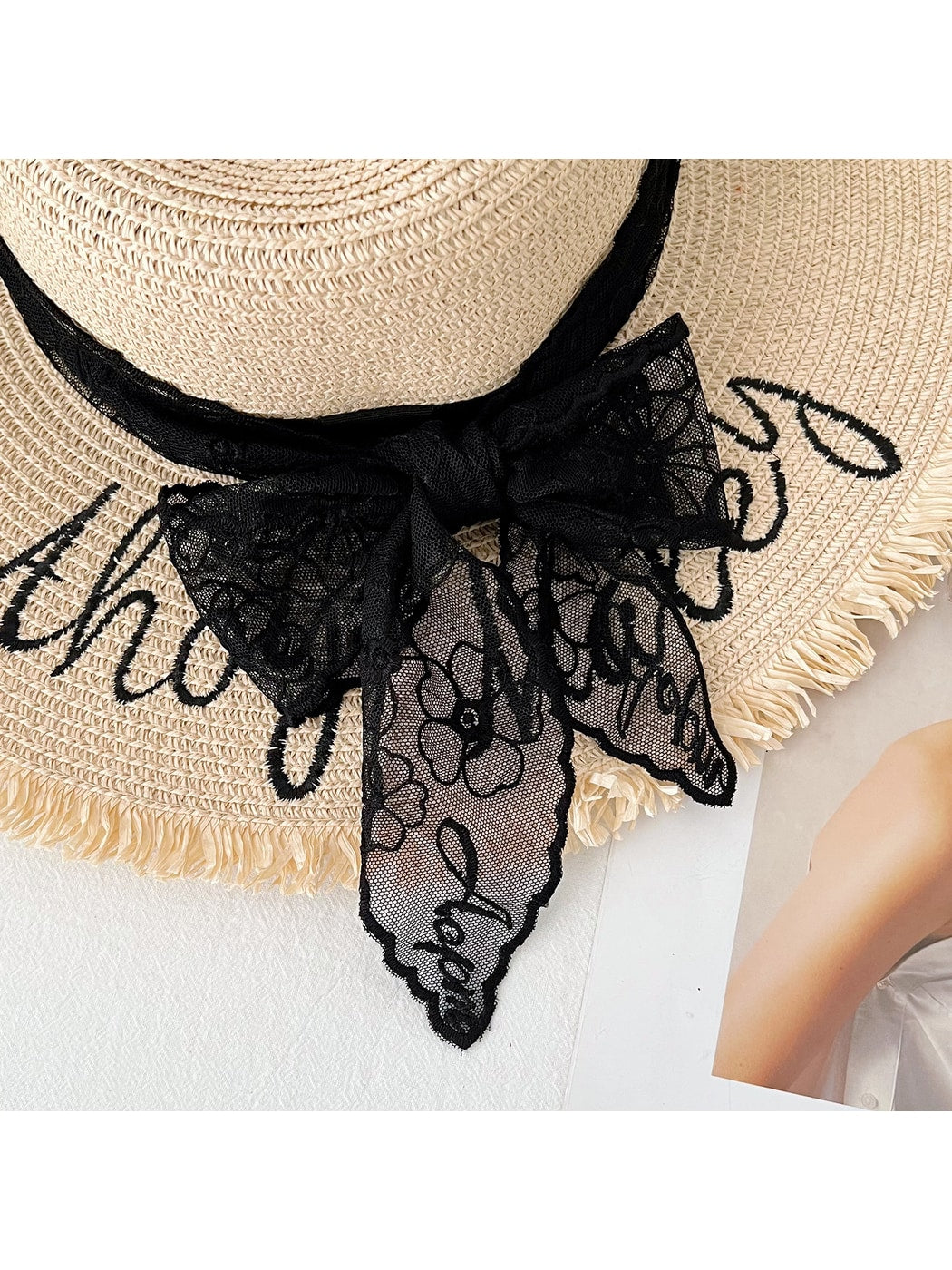 Scarvii - Floral Lace Long Narrow Decorative Scarf