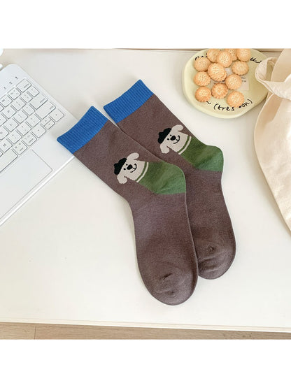 Rufia - Playful Cat & Puppy Cartoon Socks