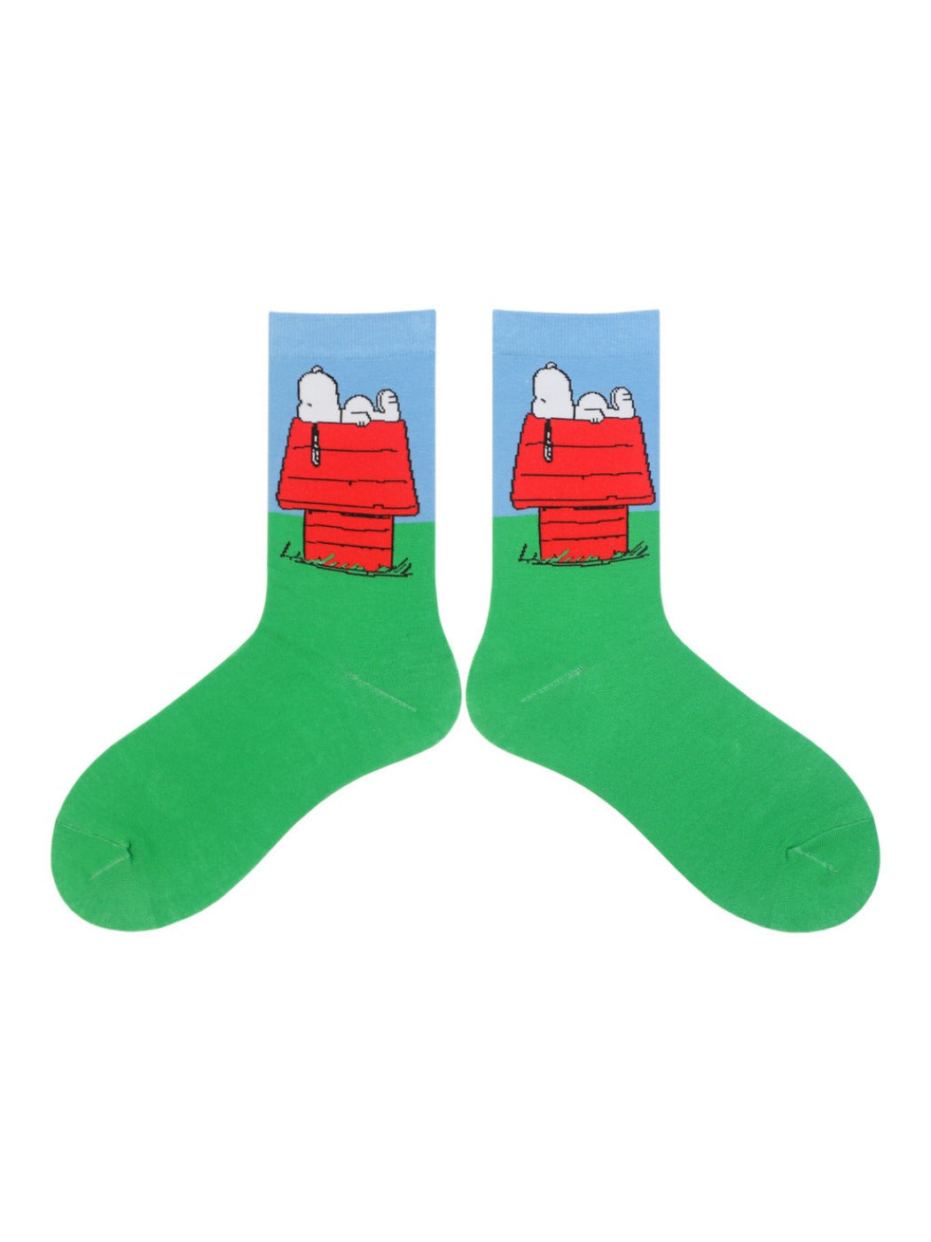 Rufia - Cute puppy pattern cuffed embroidered socks