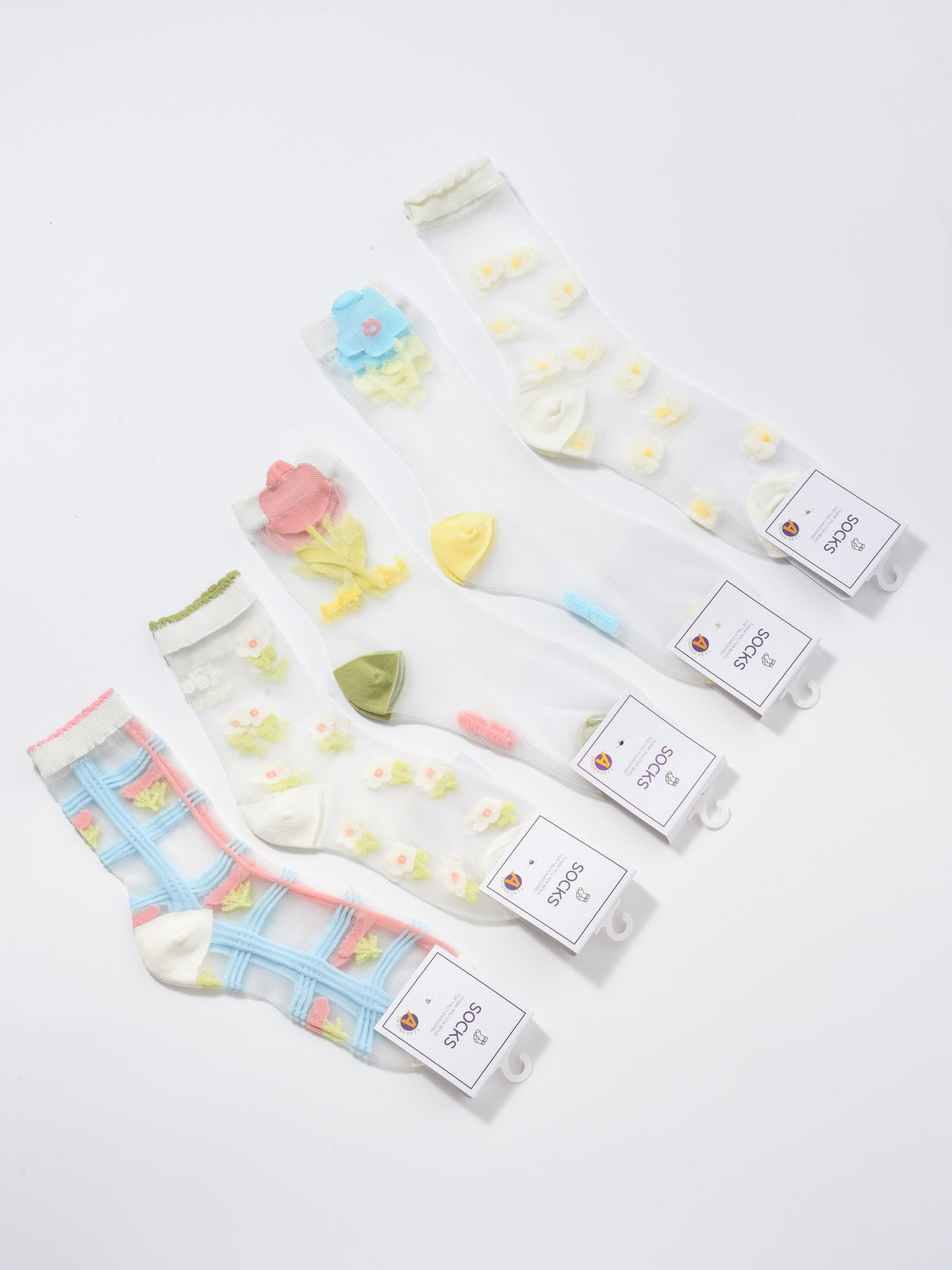 Rufia - Garden Bloom Sheer Crew Socks