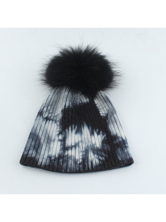 Haila - Striped Knit Pom Pom Beanie