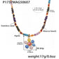 Bauai - Colorful Flat Bead Pendant Necklace - Elegant & Charming
