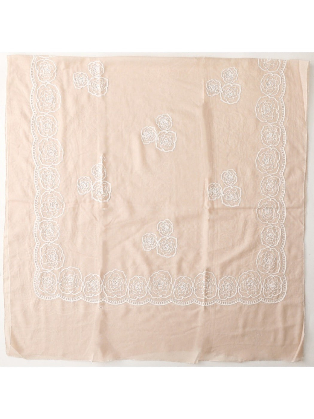 Scarvii - Elegant Scarf & Shawl with Rose Embroidered