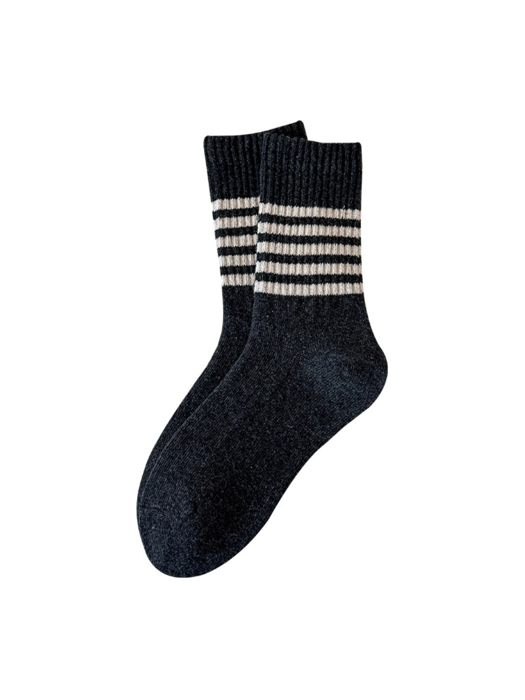 Rufia - Cozy Striped Mid-Calf Winter Socks
