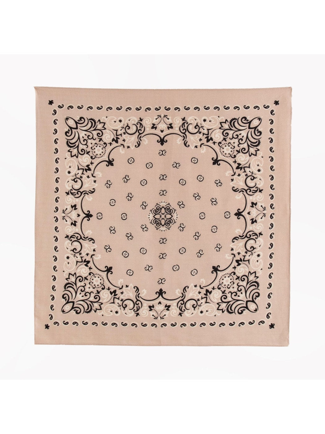Scarvii - Elegant Paisley Printed Border Square Scarf