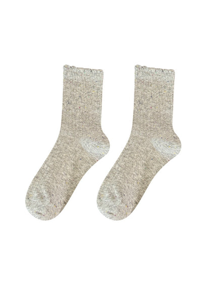 Rufia - Cute Ruffled Winter Socks with Colorful Starry Speckles