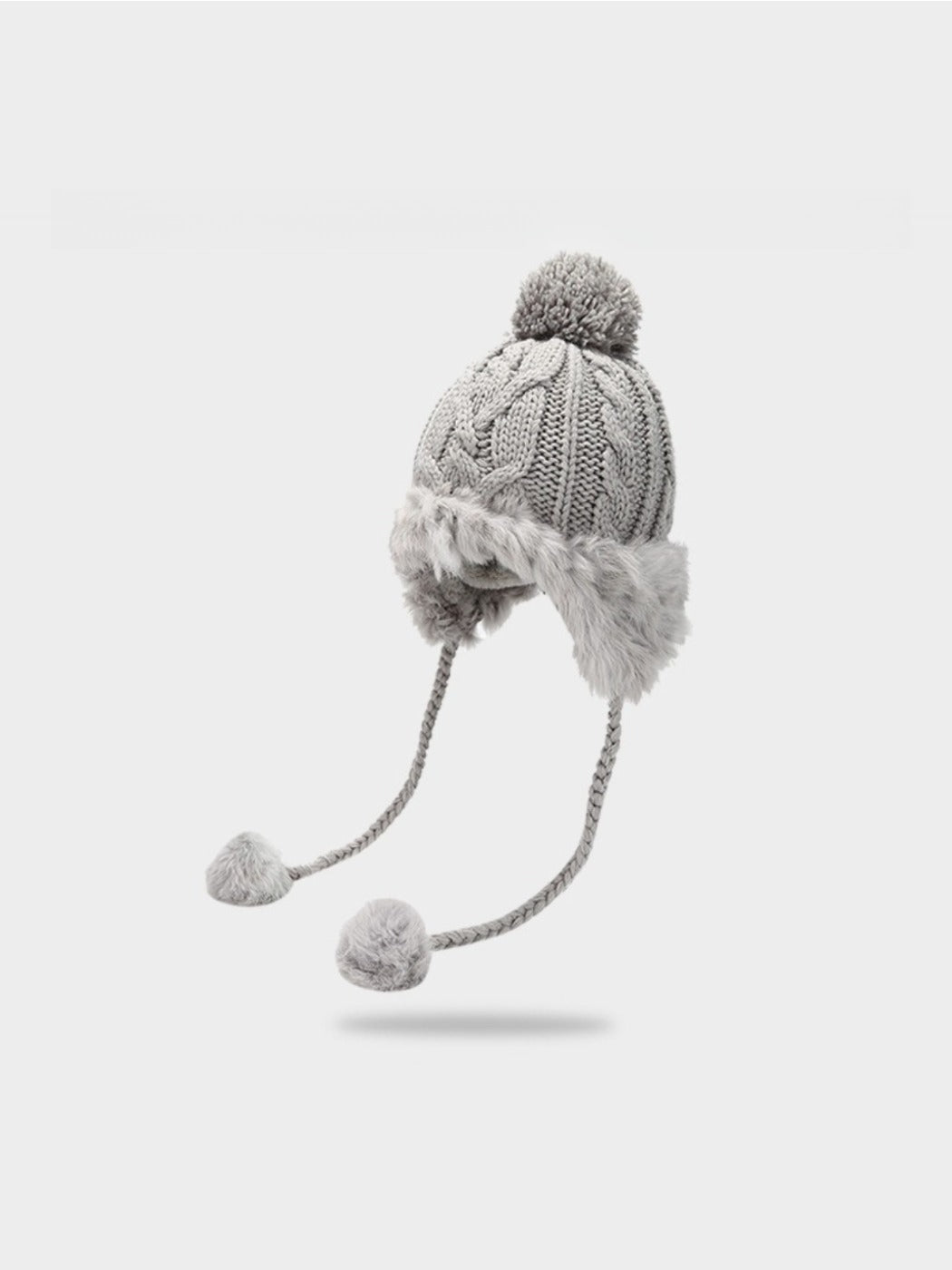 Haila – Winter Knit Beanie with Pom & Earflap