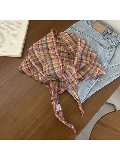 Scarvii Soft Check Pattern Triangle Scarf