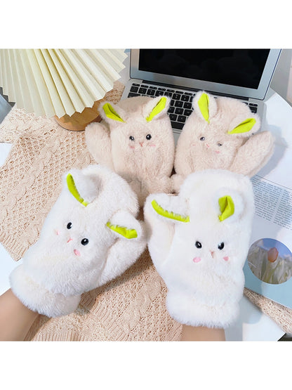 Gloving - Soft Plush Bunny Face Winter Mittens
