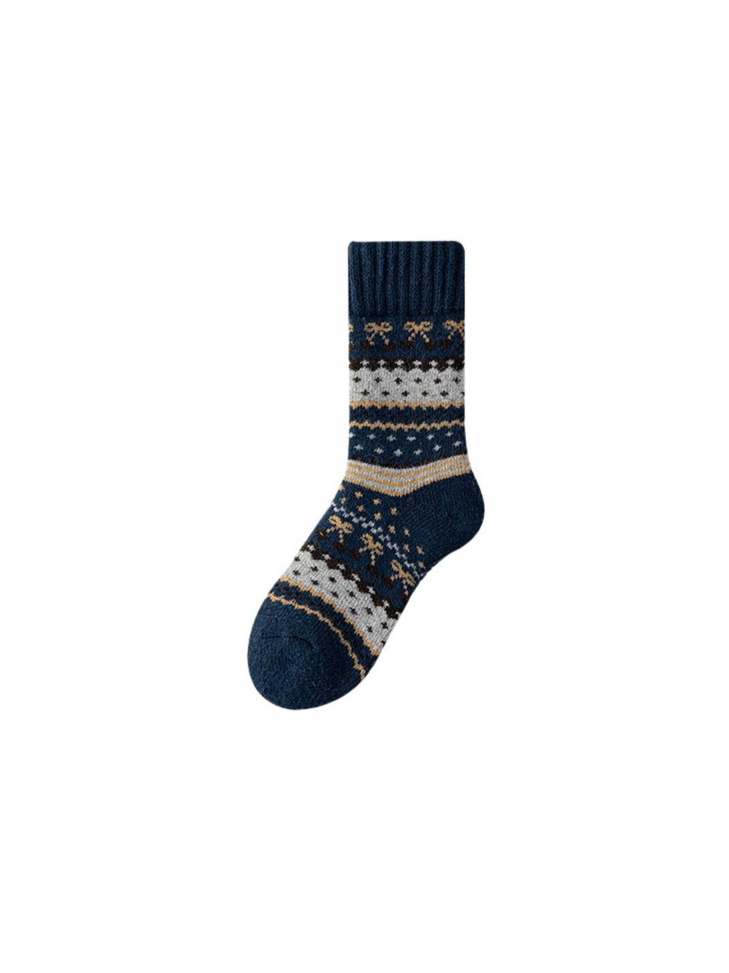 Rufia - Geometric Ribbed Cuff Crew Socks