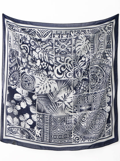 Scarvii - Ethnic Print Square Scarf & Shawl