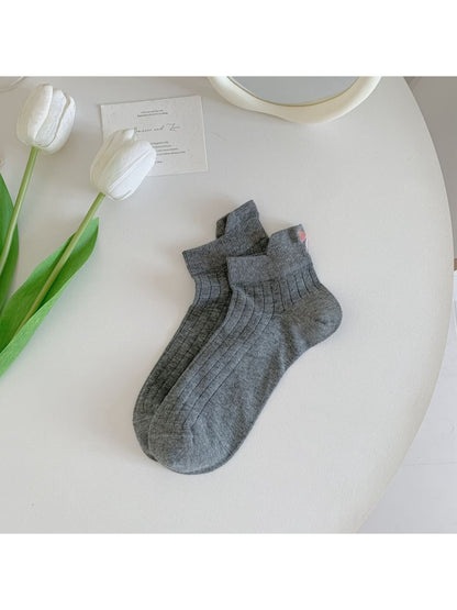 Rufia - Bow Pattern Ribbed Soft Ankle Socks product image 9