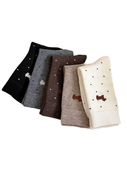 Rufia - Polka Dot Bear Crew Socks