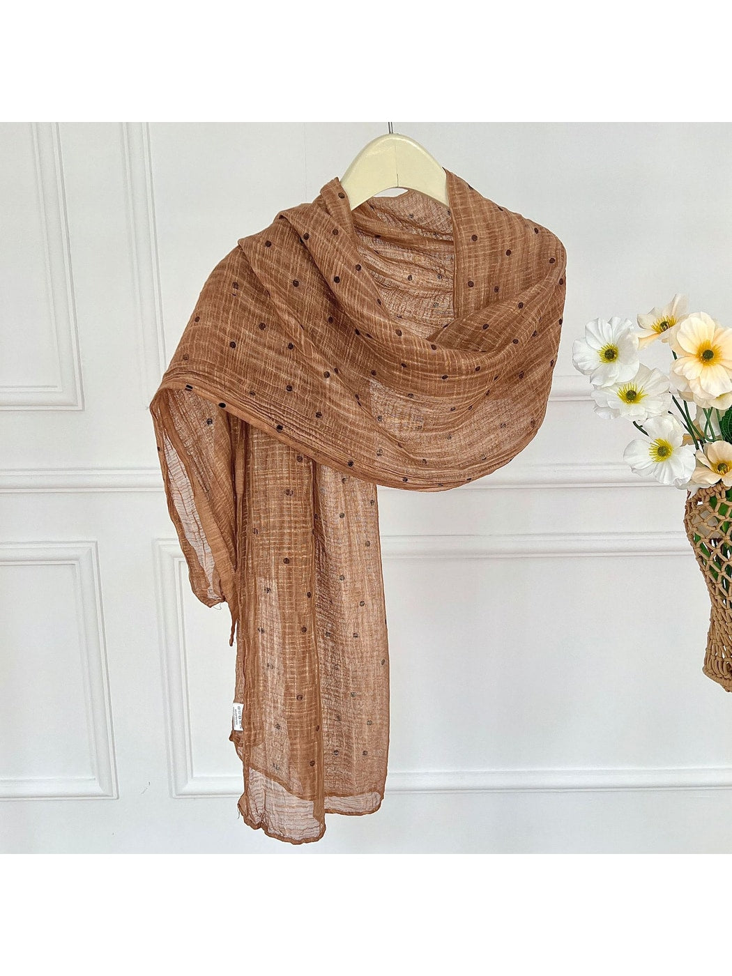 Scarvii - Vintage Polka Dot Long Rectangular Scarf