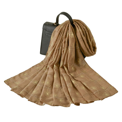 Scarvii - Golden Dandelion Printed Scarf - Stylish &Soft