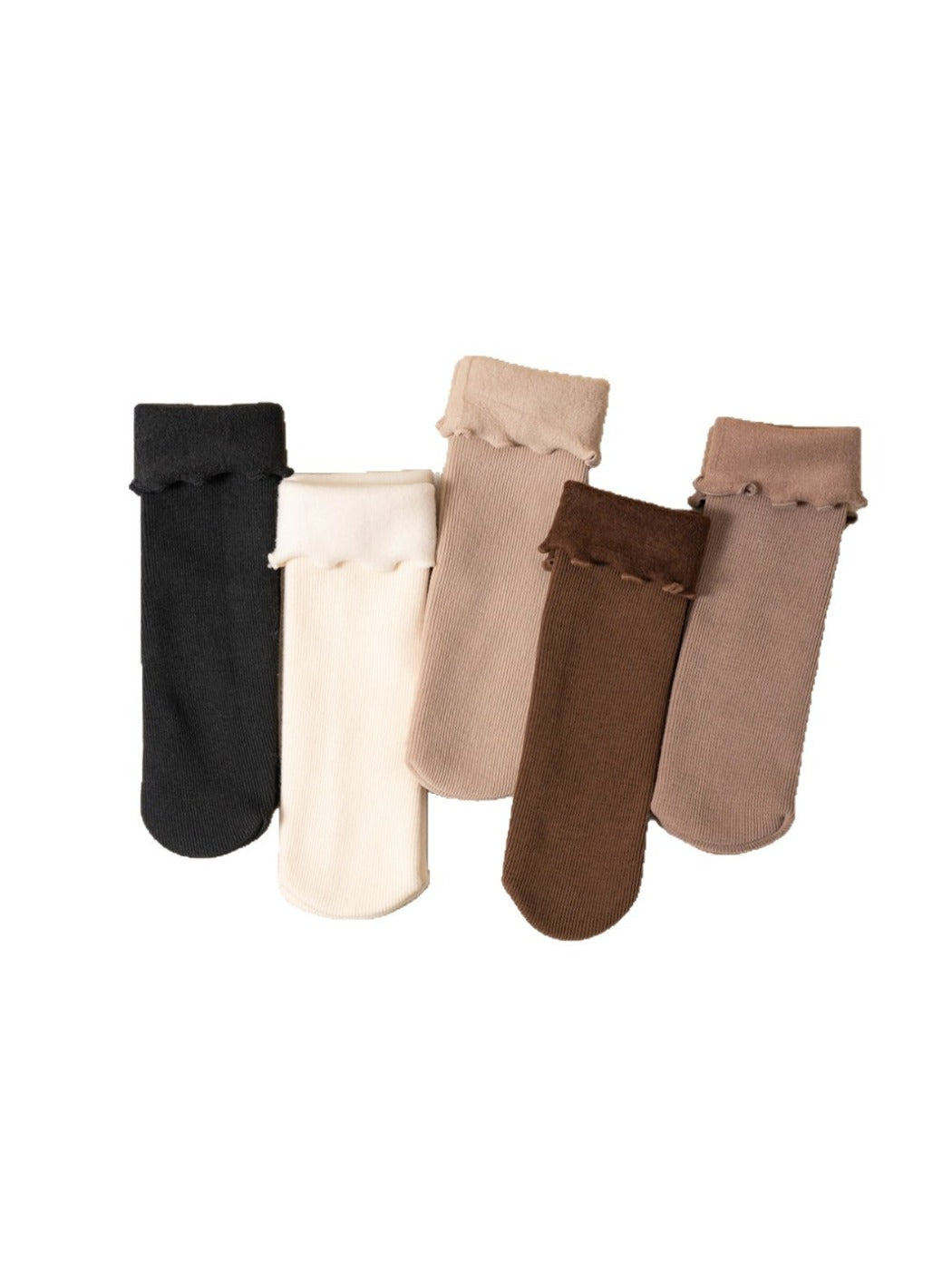 Rufia – Ruffled Plush Lined Winter Socks