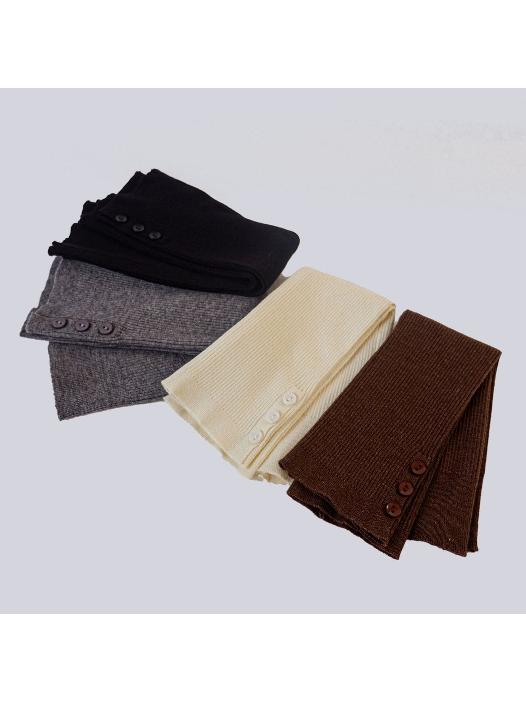 Cozyra - Mid-Calf Ribbed Button Slit Leg Warmers