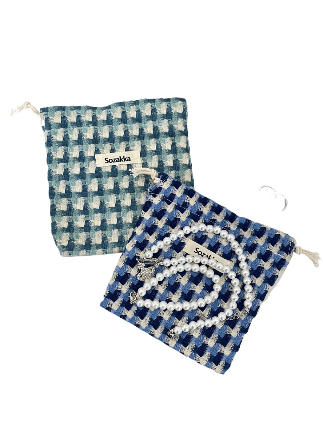 Cosbai - Checkerboard Drawstring Cosmetic Pouch