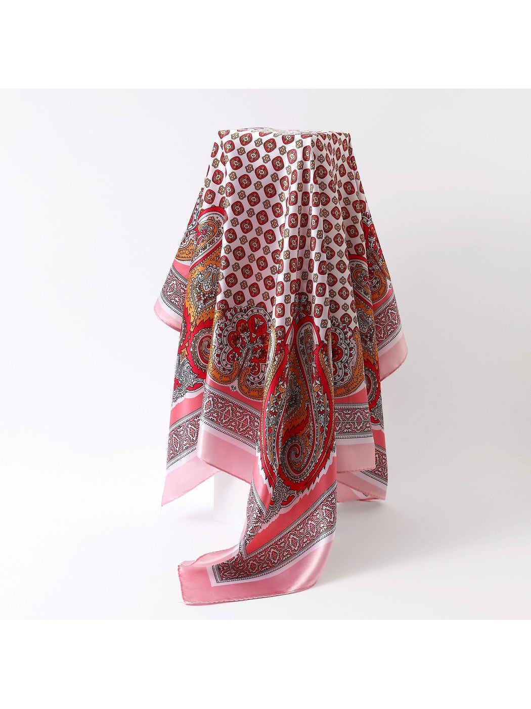 Scarvii - Paisley Border Printed Square Scarf