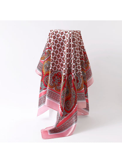 Scarvii - Paisley Border Printed Square Scarf