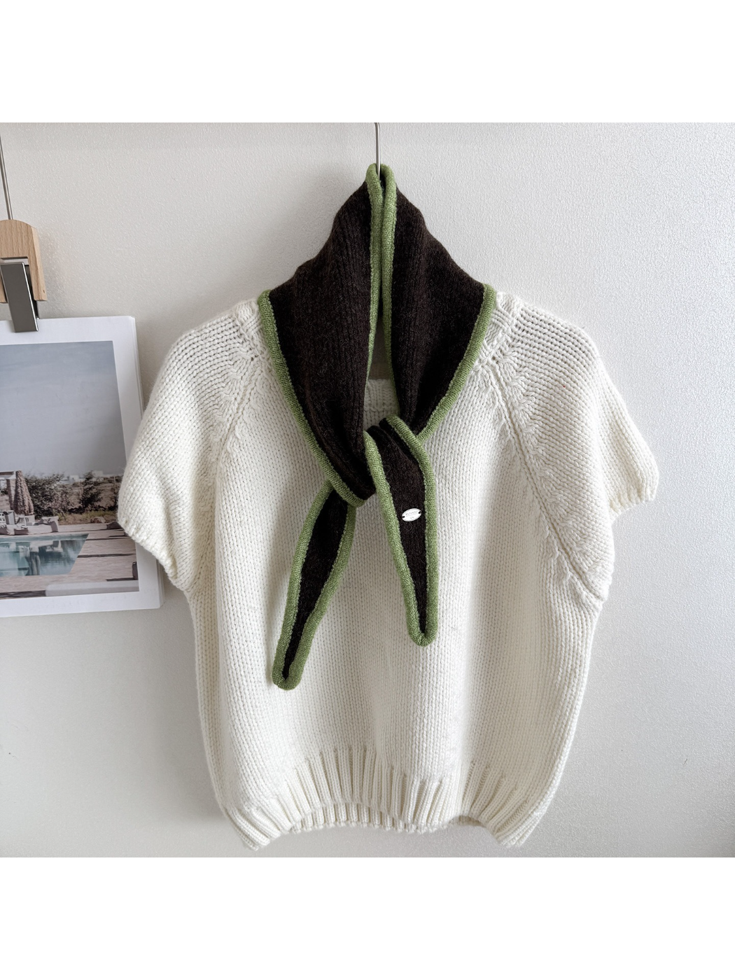 Scarvii - Contrast Trim Narrow Scarf