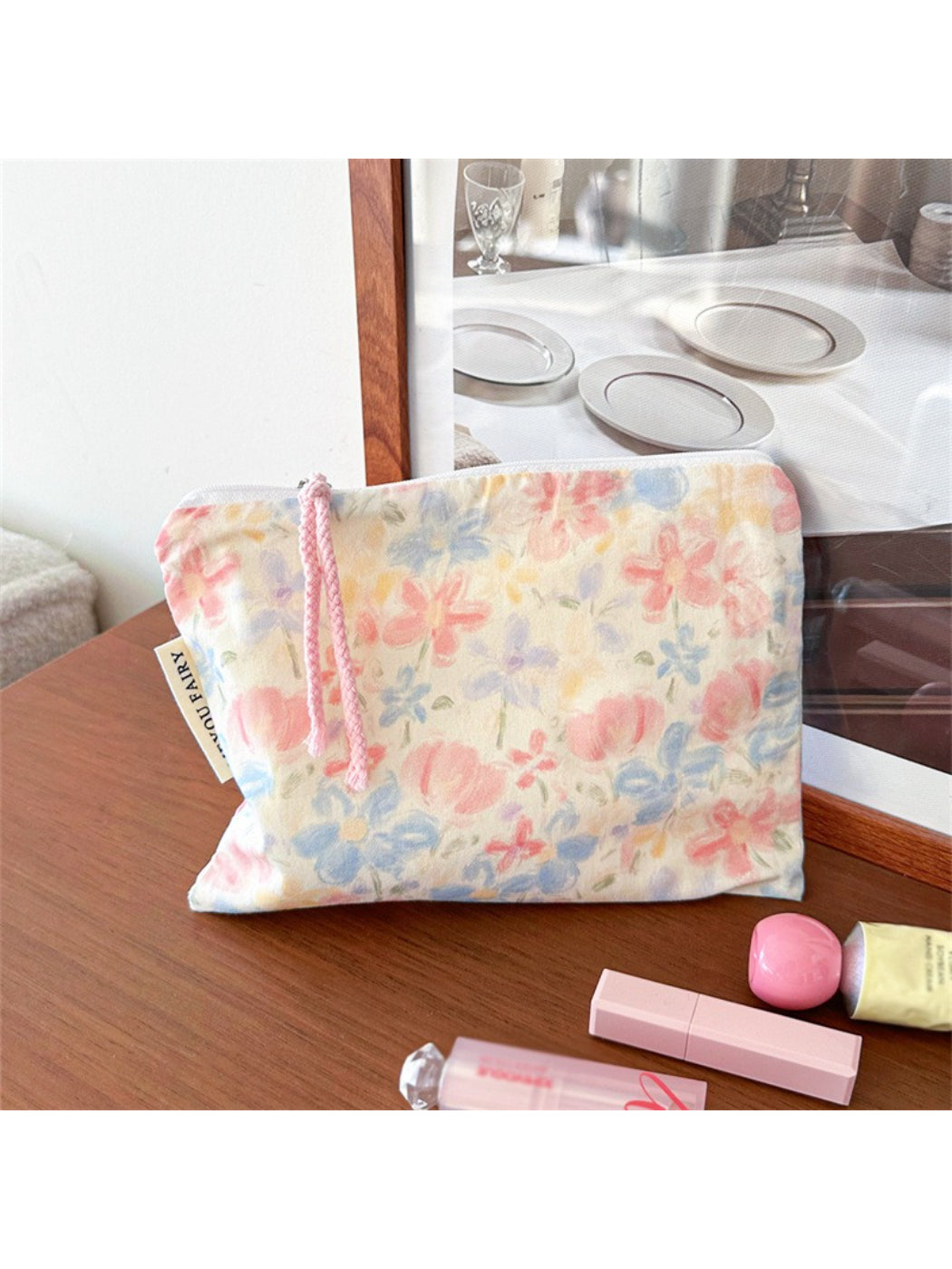 Cosbai Watercolor Floral Makeup Pouch product image