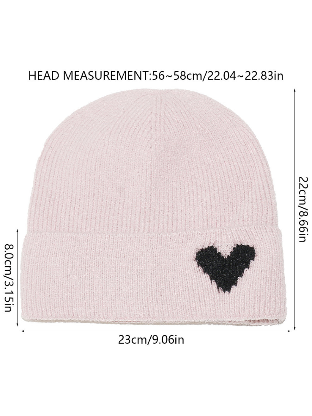 Haila Heart Patch Ribbed Beanie