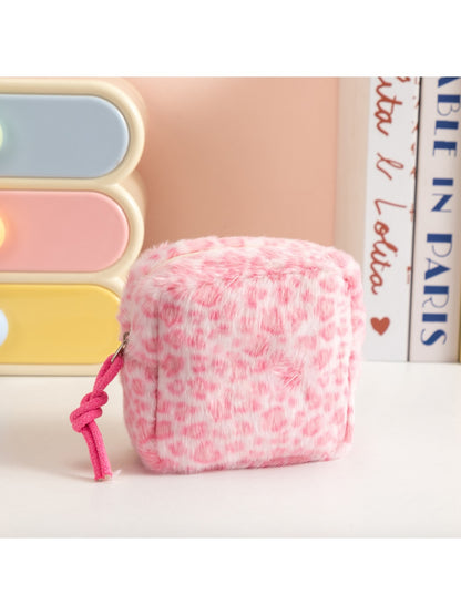 Cosbai - Simple and Stylish Leopard Print Zip Pouch
