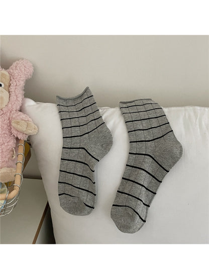Rufia Stripe White Pastel Mid Calf Socks product image